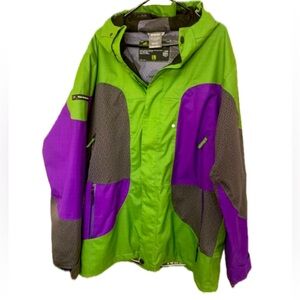 Ride Snowboards Men’s Small Shell Ski Snowboarding Jacket bright green & purple
